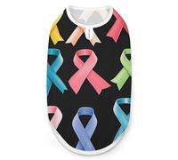 Cancer Awareness Ribbons Dog And Cat Clothes Pet Summer Sleeveless T Shirt Basic Vest L