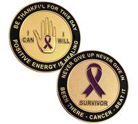 Cancer Awareness Survivor Challenge Coin, Double-Sided Inspirational Cancer Warrior Prayer Token, Hope & Strength Gift for Fighters and Survivors