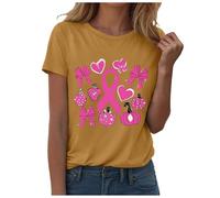 Cancer Awareness T-Shirt Pink Ribbon Gifts Awareness T-Shirt This is My Cancer Fighting Shirt Tops Shirt Pink Short Sleeve Women Slim Fit Gifts for Woman October Family (Yellow,M)