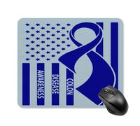 Cancer Awareness U.S.A Flag Gaming Mouse Pad with Rubber Base