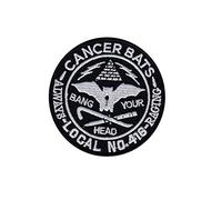 Cancer Bats Bang Your Head Hardcore Band Patch Badge Embroidered Iron on Applique Souvenir Accessory