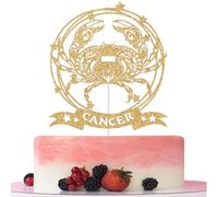 Cancer Cake Topper, Cancer Birthday Decorations, Cancer Season Decorations, Constellation Birthday Decor, Zodiac Party Decor, Horoscope Bday Party Decorations, Gold Glitter