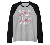 Cancer can go to Hell i just rang That Bell Breast Cancer Raglan Baseball Tee
