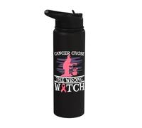 Cancer Chose The Wrong Witch Halloween Trick Or Treating Stainless Steel Insulated Water Bottle