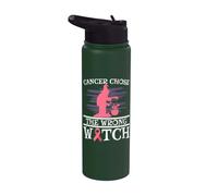 Cancer Chose The Wrong Witch Halloween Trick Or Treating Stainless Steel Insulated Water Bottle