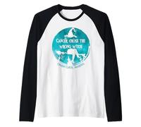 Cancer Chose The Wrong Witch Teal Ovarian Cancer Raglan Baseball Tee