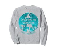 Cancer Chose The Wrong Witch Teal Ovarian Cancer Sweatshirt