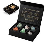 Cancer Crystals Gift Set, Zodiac Signs Healing Crystals Birthstones with Horoscope Box Set Cancer Astrology Crystals Healing Stones Gifts