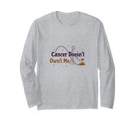 Cancer Doesn't Own't Me: Empowering Survivor Message Long Sleeve T-Shirt, Adult Unisex, Heather Grey, XL