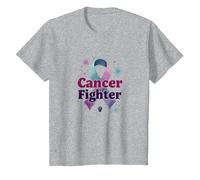 Cancer Fighter: Inspirational Awareness Ribbon Support T-Shirt, Kids, Heather Grey, 4 Years