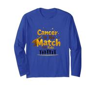 Cancer is No Match for Kids: Inspiring Childhood Support Long Sleeve T-Shirt, Adult Unisex, Royal Blue, XL