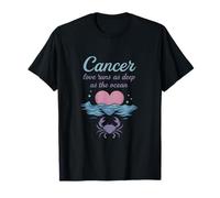 Cancer Love Runs As Deep As The Ocean Zodiac Art T-Shirt