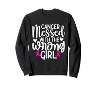 Cancer Messed With The Wrong Girl Breast Cancer Awareness Sweatshirt