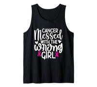 Cancer Messed with The Wrong Girl Breast Cancer Awareness Tank Top