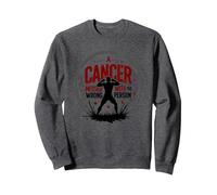 Cancer Messed With The Wrong Person Empowering Emblem Sweatshirt, Adult Unisex, Dark Heather Grey, XL