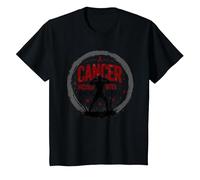 Cancer Messed with The Wrong Person Empowering Emblem T-Shirt, Kids, Black, 10 Years