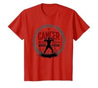Cancer Messed with The Wrong Person Empowering Emblem T-Shirt, Kids, Red, 3 Years