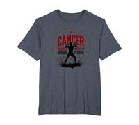 Cancer Messed with The Wrong Person Empowering Emblem T-Shirt, Men's Big and Tall, Heather Blue, 6X Tall