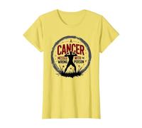 Cancer Messed with The Wrong Person Empowering Emblem T-Shirt, Women, Lemon, XL
