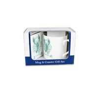 Cancer Mug & Coaster Gift Set - Zodiacs Star Sign Bone China Mug and Cork Coaster Set - Tea/Coffee Present