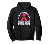 Cancer Picked A Fight With The Wrong Chick Afro Queen Pullover Hoodie