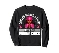 Cancer Picked A Fight With The Wrong Chick Afro Queen Sweatshirt