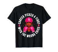 Cancer Picked A Fight with The Wrong Chick Afro Queen Value Graphic T-Shirt