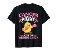 Cancer Picked A Fight with The Wrong Chick Breast Awareness T-Shirt