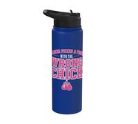 Cancer Picked A Fight with The Wrong Chick Breast Cancer Stainless Steel Insulated Water Bottle