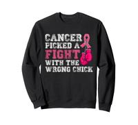 Cancer Picked A Fight With The Wrong Chick Varsity Sweatshirt