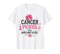 Cancer Picked A Fight With The Wrong Girl Breast Cancer T-Shirt