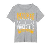 Cancer Picked The Wrong BOY Childhood Cancer Awareness T-Shirt, Women's Plus, Heather Grey, 2X