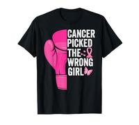 Cancer Picked The Wrong Girl Breast Cancer Awarenes Support T-Shirt
