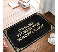 Cancer Picked The Wrong Lady, Shower Bath Bath Mat Cool Room Decor For Guys