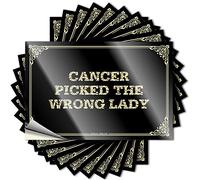 Cancer Picked The Wrong Lady With Door Peel And Stick Label Vintage Decor