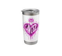 Cancer Pink Graffiti Crown Zodiac Design Stainless Steel Insulated Tumbler