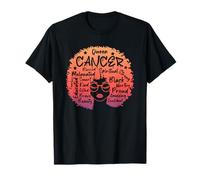 Cancer Queen Zodiac Melanin Afro Hair Words Personality T-Shirt