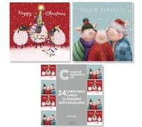 Cancer Research UK Box of 24 Charity Christmas Cards - 2 Designs - Humour Duo