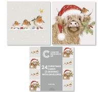 Cancer Research UK Box of 24 Charity Christmas Cards - 2 Designs - Ralph & Clover Duo