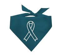 Cancer Ribbon Dog Bandana | 100% Cotton | Made in USA | Gift for Cancer Fighters & Supporters | Cancer Awareness | Teal, One Size (810)