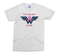 Cancer Ribbon Wonder T-Shirt - Men - L - White - Breast Cancer Support Awareness Shirt - Fighter Survivor Top for Women - Cancer Warrior Gift Tee