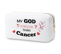 Cancer Survivor Gift Christian Makeup Bag Breast Cancer Awareness Gifts for Women Inspirational Chemo Gifts for Patients Friend Coworker Family Encouragement Gifts Cancer Fighter Gifts Cosmetic Pouch