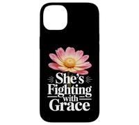 Cancer Survivor Woman Fighting with Grace Inspirational Gift Case for iPhone 14 Plus