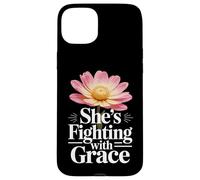 Cancer Survivor Woman Fighting with Grace Inspirational Gift Case for iPhone 15 Plus