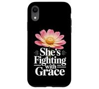 Cancer Survivor Woman Fighting with Grace Inspirational Gift Case for iPhone XR