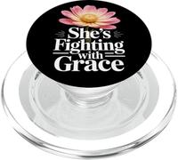 Cancer Survivor Woman Fighting with Grace Inspirational Gift PopSockets PopGrip for MagSafe
