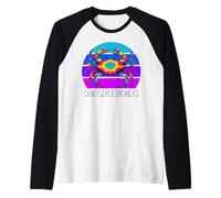 Cancer The Crab Multicolor Horoscope Cancer, Multicolor Crab Raglan Baseball Tee