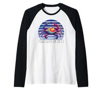 Cancer The Crab Multicolor Tie Dye Cancer, Multicolor Crab Raglan Baseball Tee