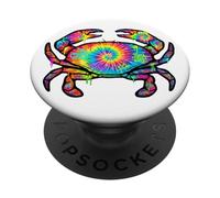 Cancer The Crab Tie-Dye, Grafitt Multicolor Crab, Crab Lover PopSockets Adhesive PopGrip