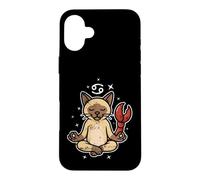 Cancer Zen Cat Astrology Case for iPhone 16 Plus